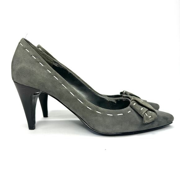 Women’s 7.5M Gray Suede Bandelino Y2K heels - Picture 1 of 9